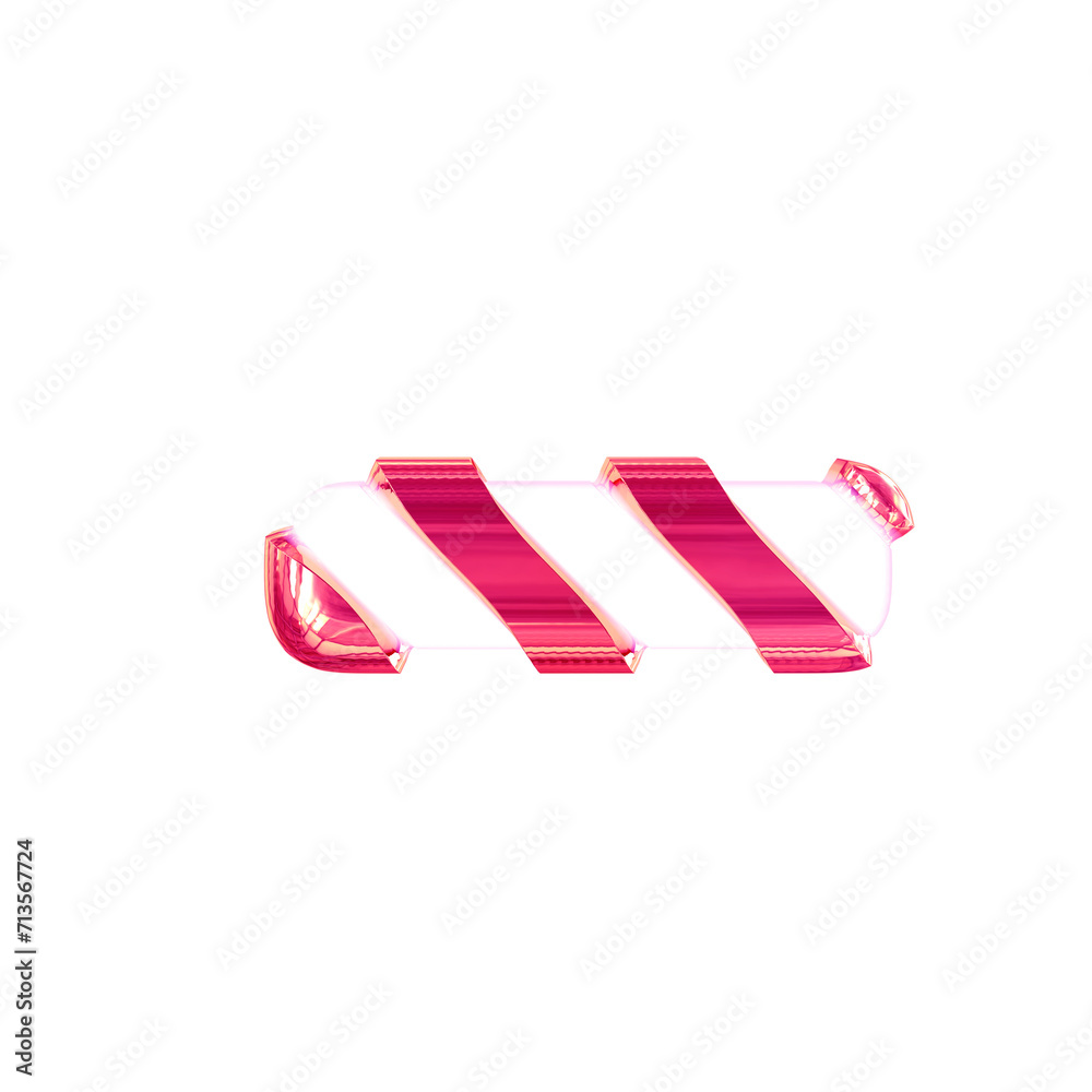 Obraz premium White symbol with thin pink diagonal straps