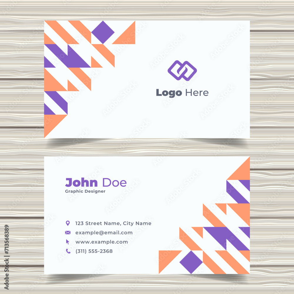 Professional Employee Geometric Business Card Branding Template