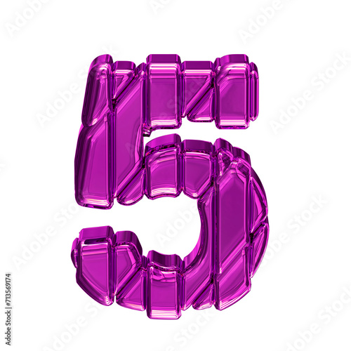 Purple symbol in a frame. number 5