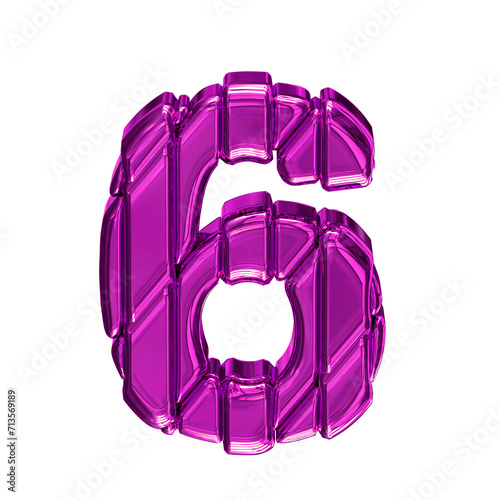 Purple symbol in a frame. number 6