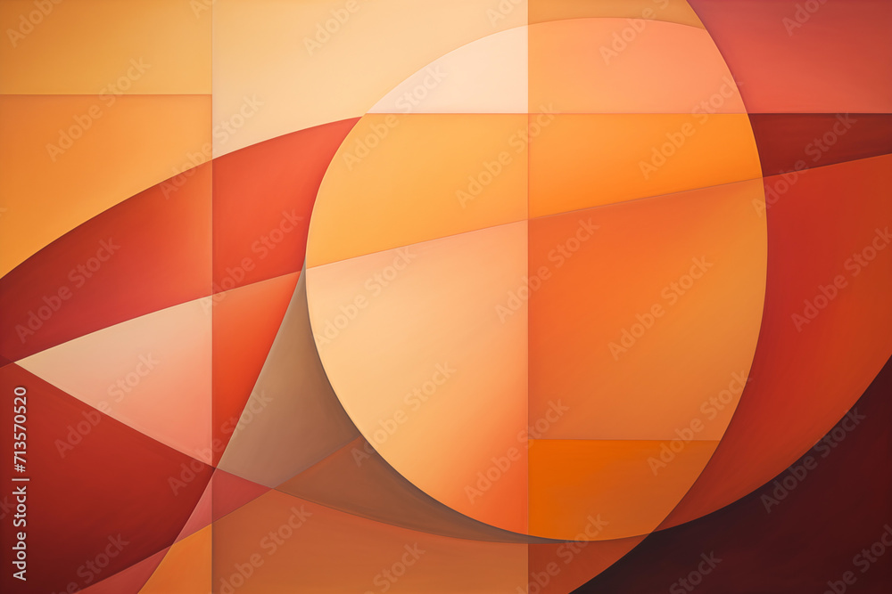 Abstract orange and red background with circles.