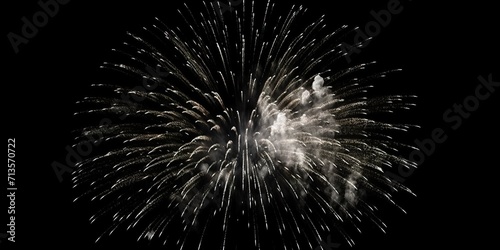 minimalistic design Happy New Year made of sparkles firework at night