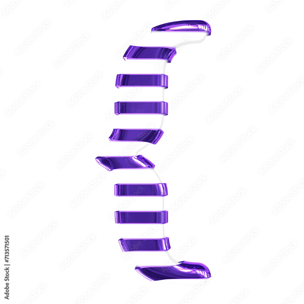White symbol with thin purple horizontal straps White symbol with thin purple horizontal straps