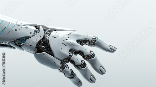 Robot hand on white background. 3d illustration. Robot. generativa IA