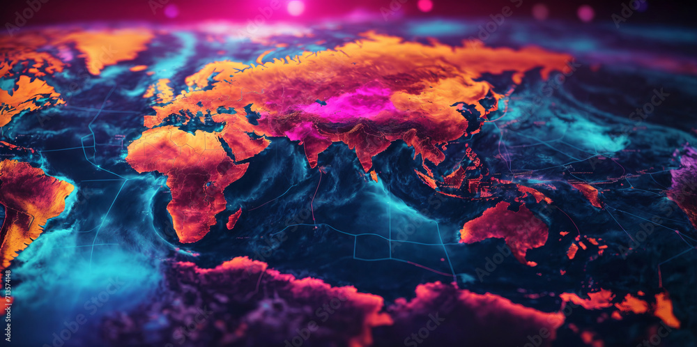 Colorful maps background