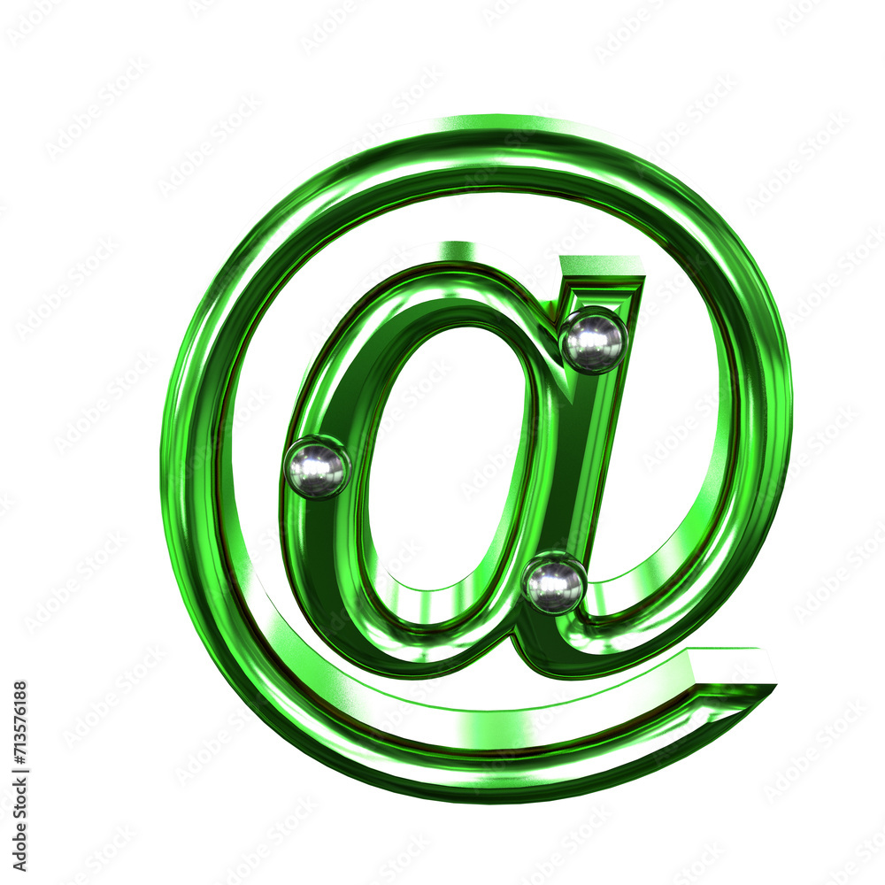 Green symbol with metal rivets Green symbol with metal rivets