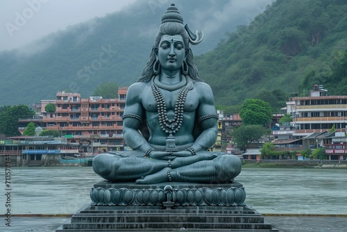 Statue of Lord Shiva at Rishikesh  Uttrakhand  India