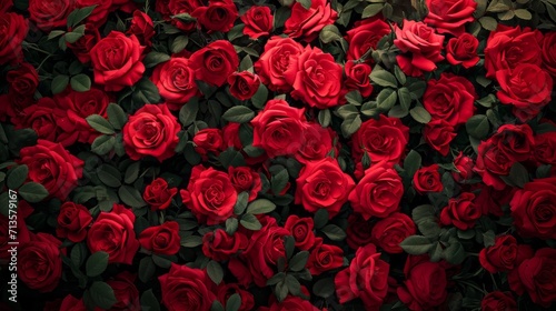 wall of red roses, close up, love, valentine, background , bunch