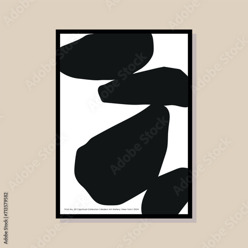 Abstract print poster design template. Hand drawn minimal design for wallpaper, wall decor, print, postcard, cover, template, banner.