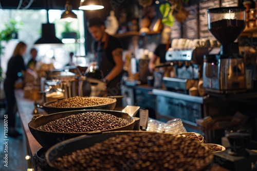 Coffee Shop Bursting With Beans