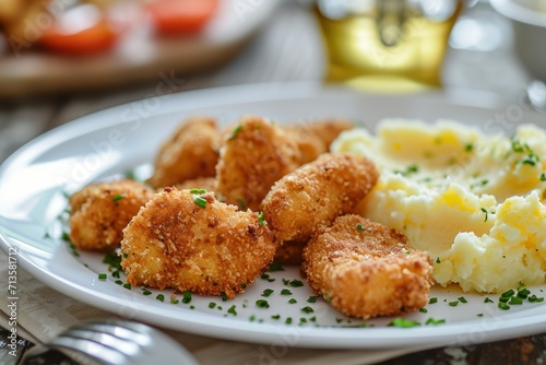 Plate of Potatoes With Tater Tots photo