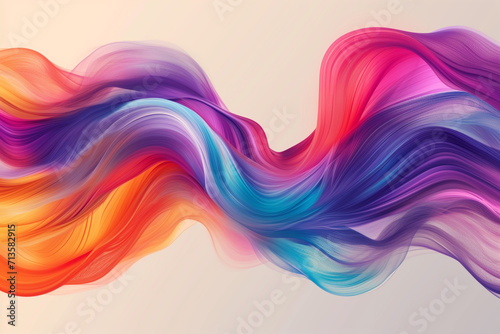 Colorful wavy object. Abstract Wave Swirl Colorful Magical Transparent Ribbon Lines on White Background. Energy Streams. Abstract bright background. mix of colors
