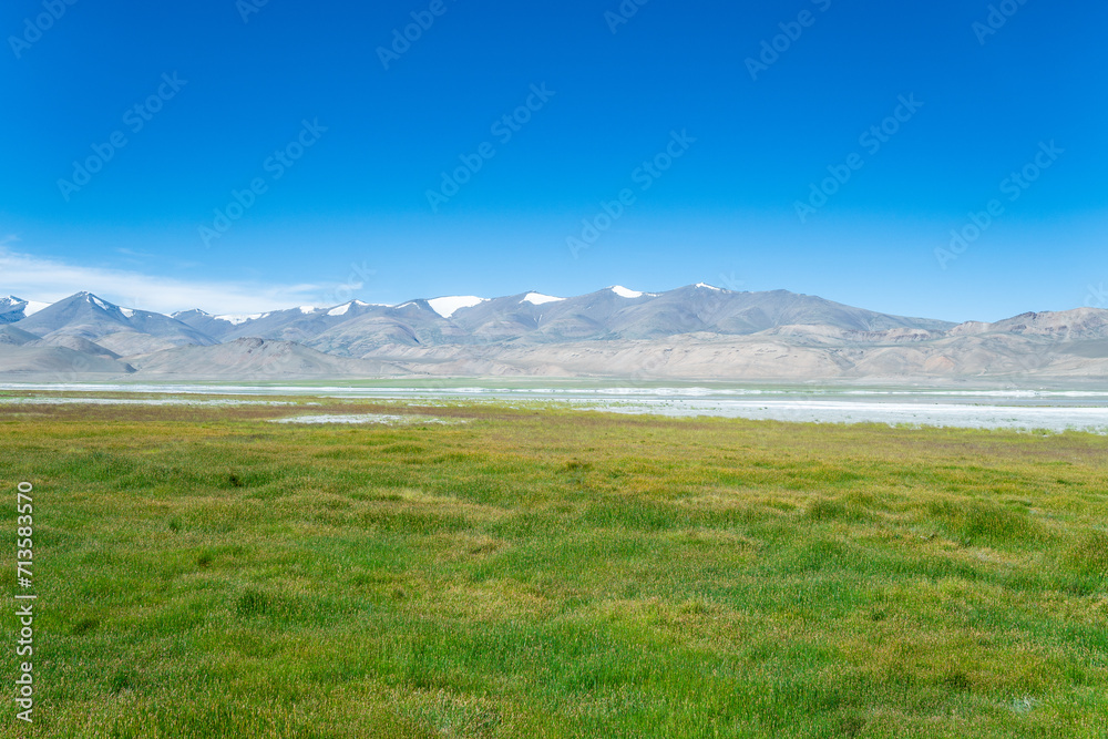 Tso Momriri, a high-altitude lake in the Himalayas, Ladakh, mountain lake, India