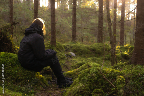 girl in the green magic forest