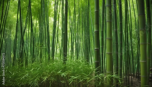 Sunny bamboo forest background 