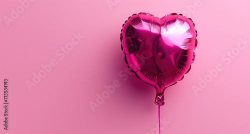 Love Symbol, Heart-Shaped Balloon on Soft Pink