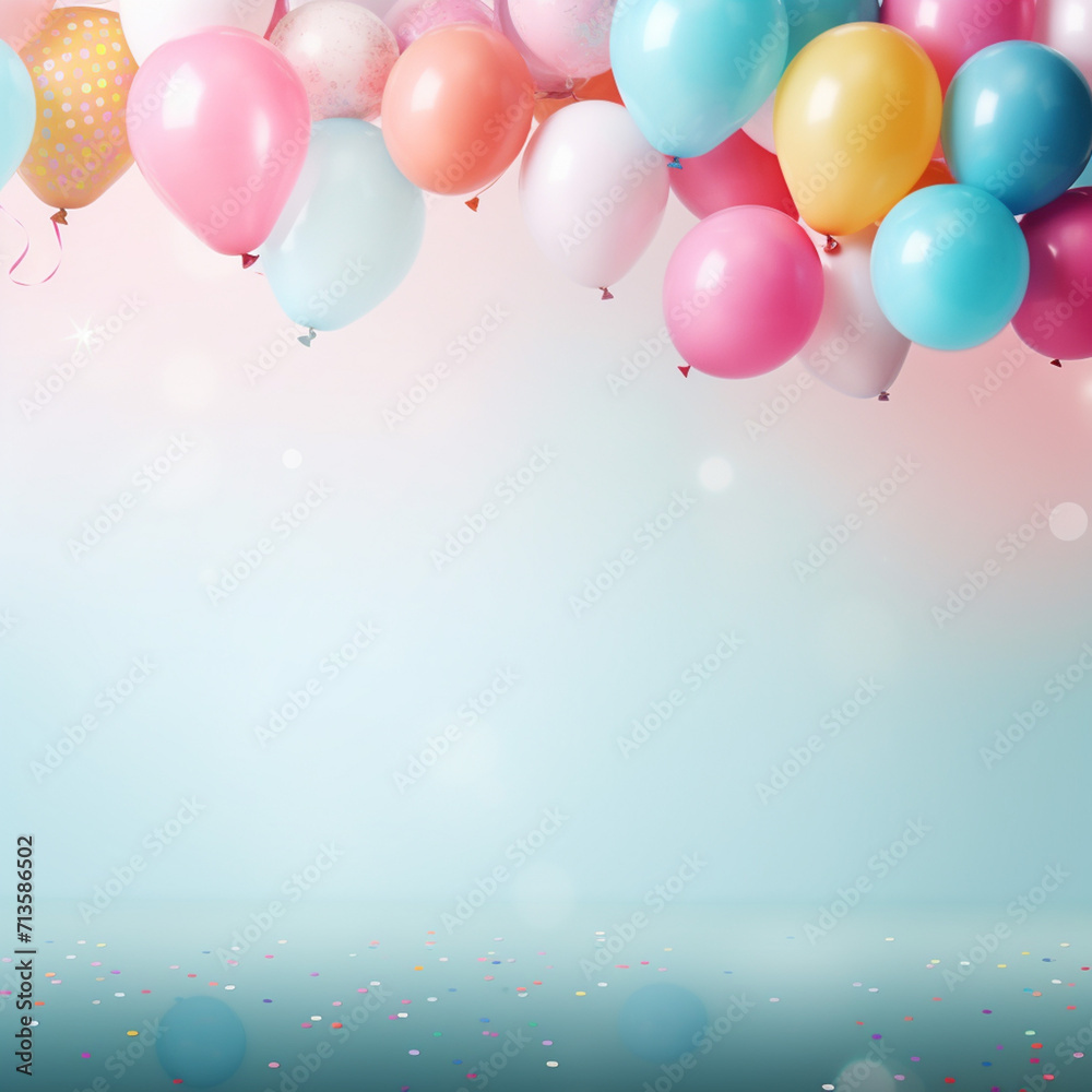 Abstract background with balloons and space for text. Perfect for greeting cards, web sites, social media and much more. Created using generative ai tools Abstract background with balloons and space for text. Perfect for greeting cards, web sites, social media and much more. Created using generative ai tools