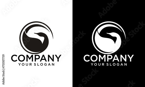 Goose logo art design vector template.