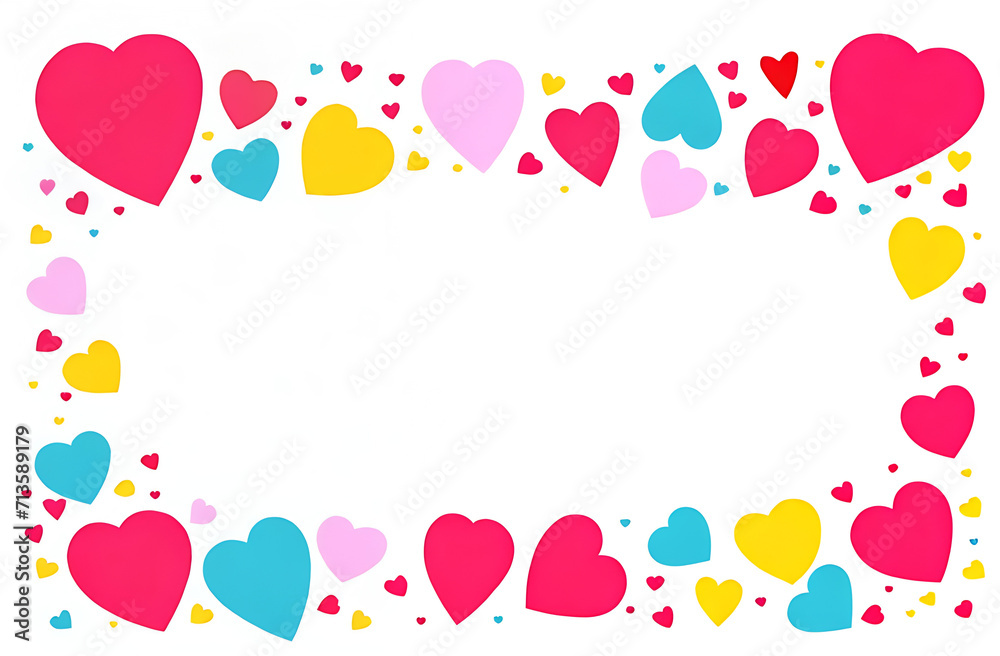 frame with colorfull hearts frame with colorfull hearts