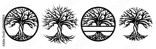  Family tree monogram, Tree, Tree of life, tree of life monogram, tree with roots, hand-drawn-tree-life, Laser Ready Digital File, Family Tree With Roots, Personalized