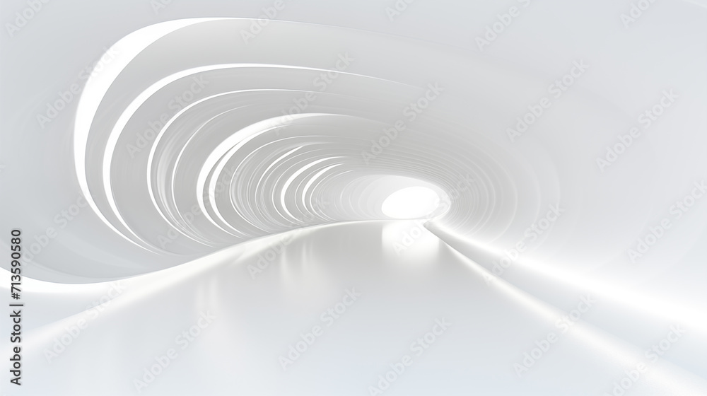 Obraz premium White Space - Curved Lines - Smooth Shapes - Soft Glow - Futuristic Ethereal Background