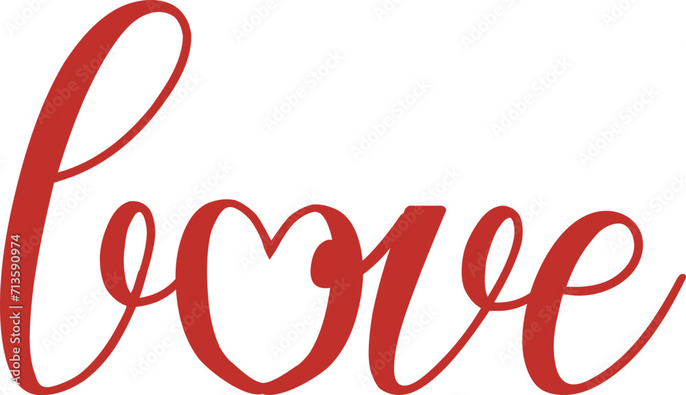 Love word lettering handwritten with heart shape Love word lettering handwritten with heart shape
