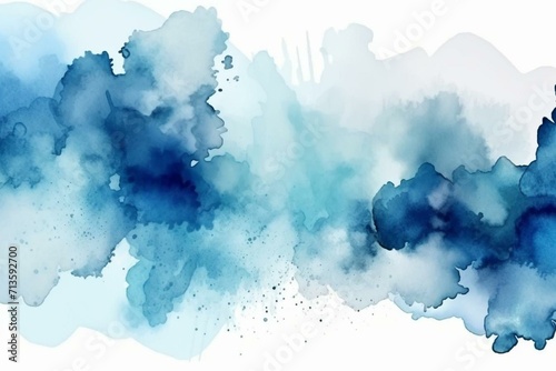 A spot with blue watercolor. Design template. Illustration. Generative AI photo