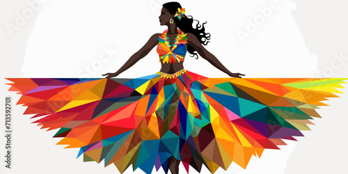 Woman in spanish colorful dress
