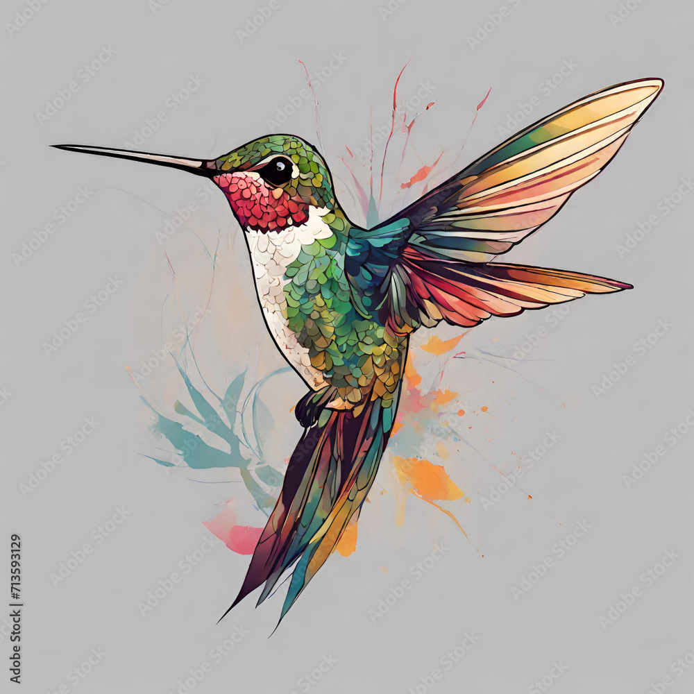 Obraz premium hummingbird and flower