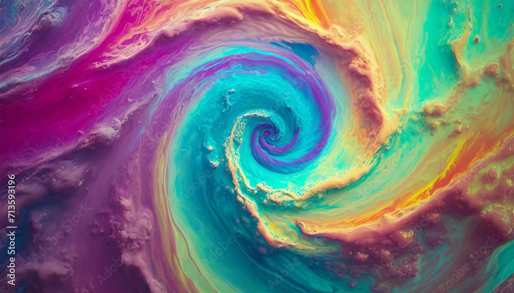 Colourful swirl of paint. Generative AI