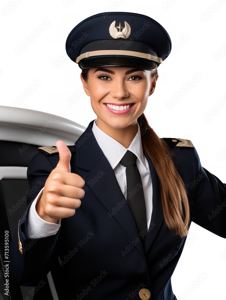 Confident Female Pilot at Controls, AI Generated Confident Female Pilot at Controls, AI Generated