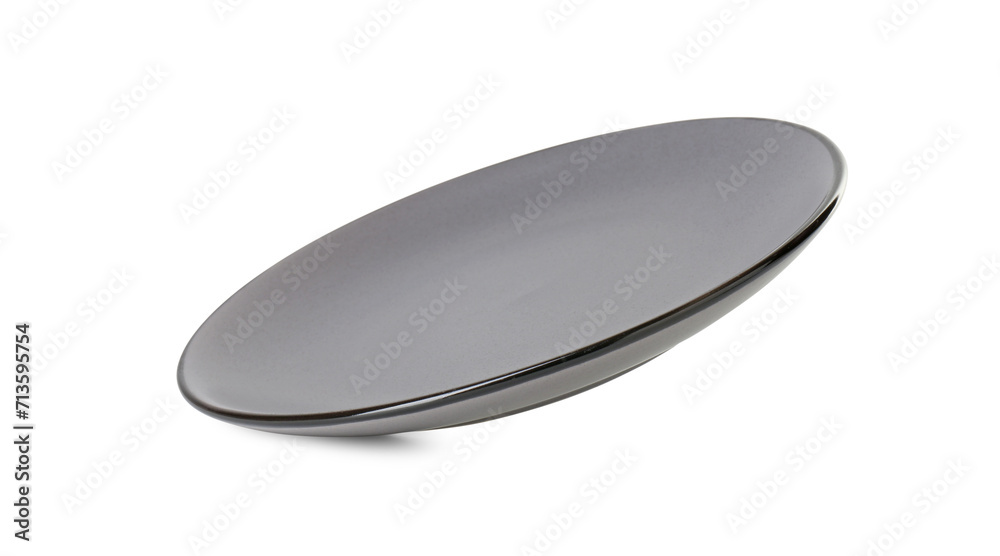 One beautiful ceramic plate isolated on white One beautiful ceramic plate isolated on white