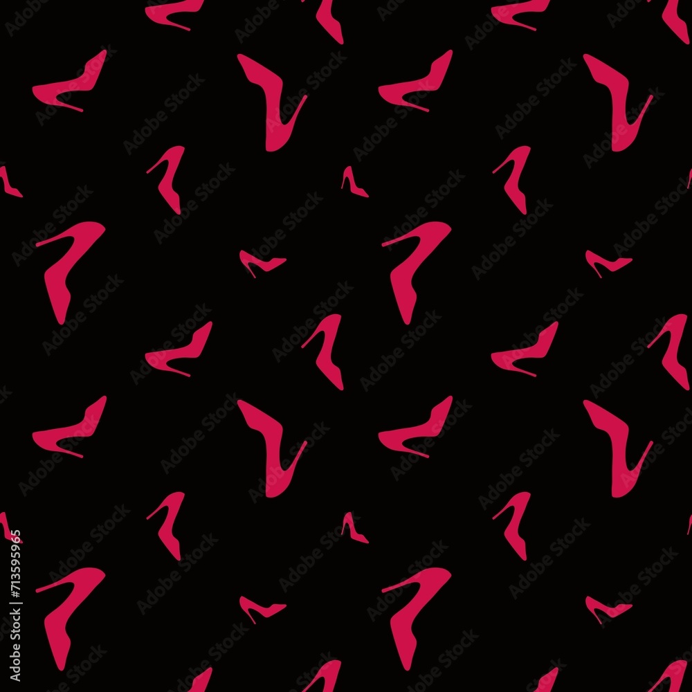 Silhouette doodle clothes seamless woman shoes pattern for fabrics and linens and wrapping paper and shops