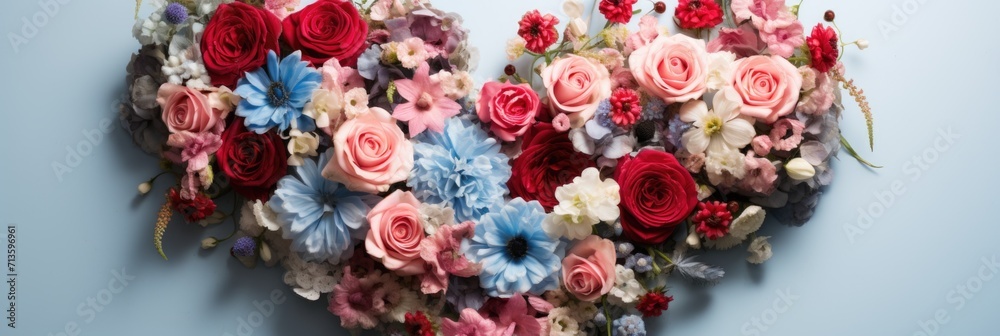 Floral Heart Masterpiece - Red and Pink Flowers Creating a Romantic Valentine's Day Concept Floral Heart Masterpiece - Red and Pink Flowers Creating a Romantic Valentine's Day Concept