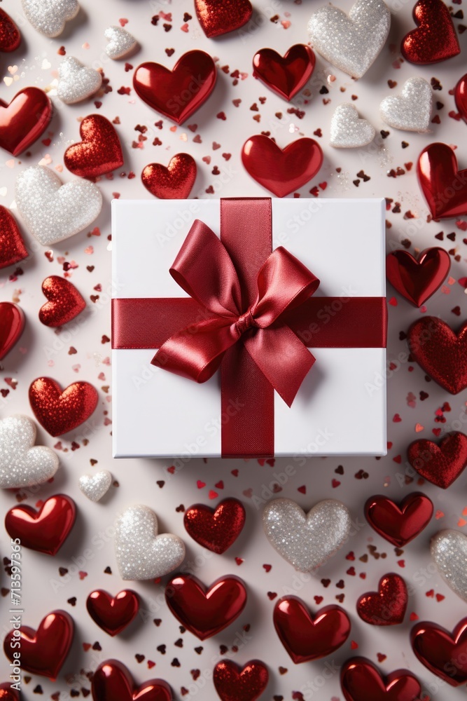 Vivid Red Hearts - White Background Enhancing a Valentine's Day Celebration Concept Vivid Red Hearts - White Background Enhancing a Valentine's Day Celebration Concept