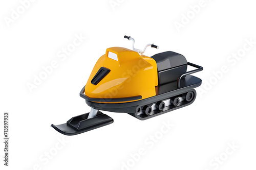 a yellow and black snowmobile on a white background, speeder, mattel, plastic toy