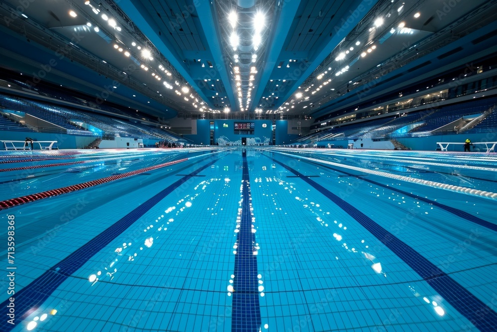 Sports swimming pool. Background with selective focus and copy space Sports swimming pool. Background with selective focus and copy space