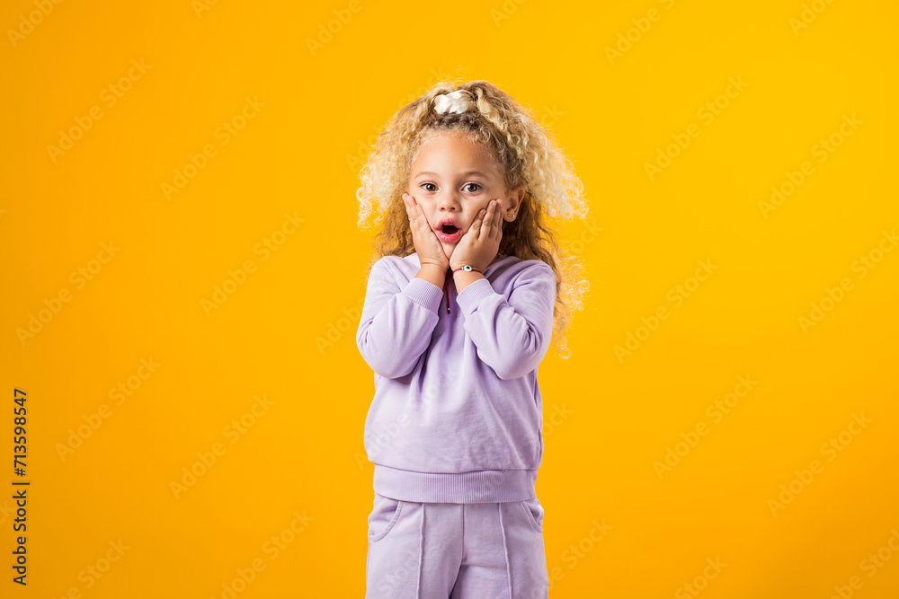 Portrait of a Scared Child Girl, Expressing Fears Portrait of a Scared Child Girl, Expressing Fears