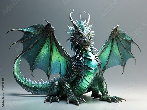 Powerful green wooden Dragon. Symbol of 2024 year in the Chinese calendar 