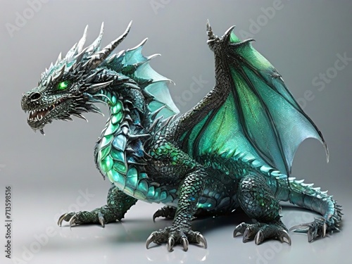 Powerful green wooden Dragon. Symbol of 2024 year in the Chinese calendar 