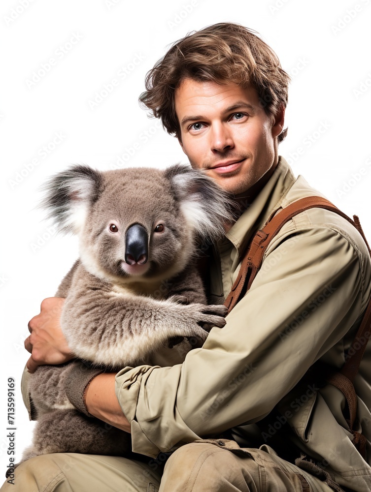 Obraz premium Caring Female Zookeeper, AI Generated