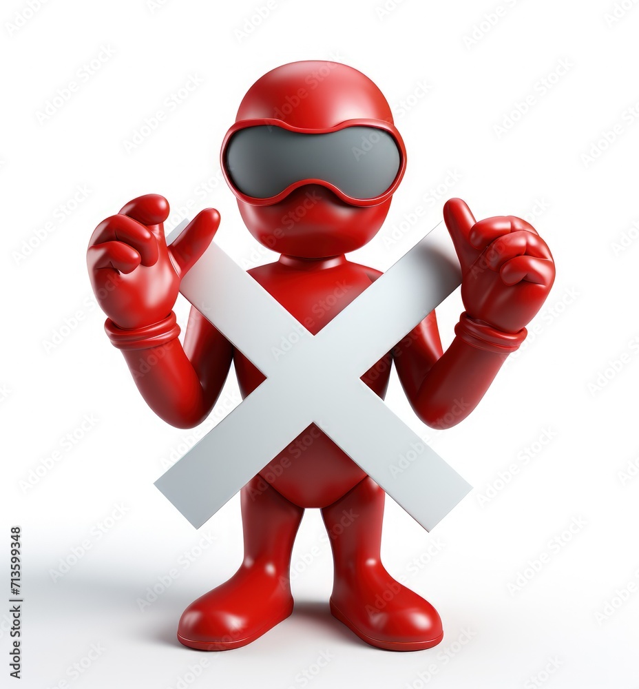 Banning entry: a 3d prohibition concept with a red x sign, a virtual ...