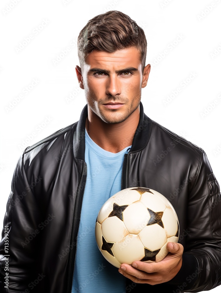 Dynamic Male Footballer in Action, AI Generated Dynamic Male Footballer in Action, AI Generated