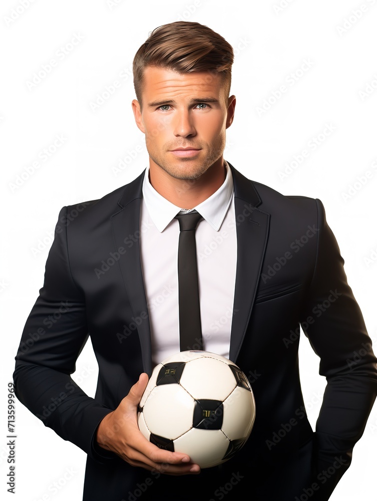 Dynamic Male Footballer in Action, AI Generated Dynamic Male Footballer in Action, AI Generated