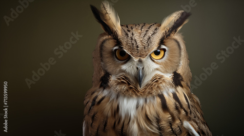 Majestic Great Horned Owl Gaze