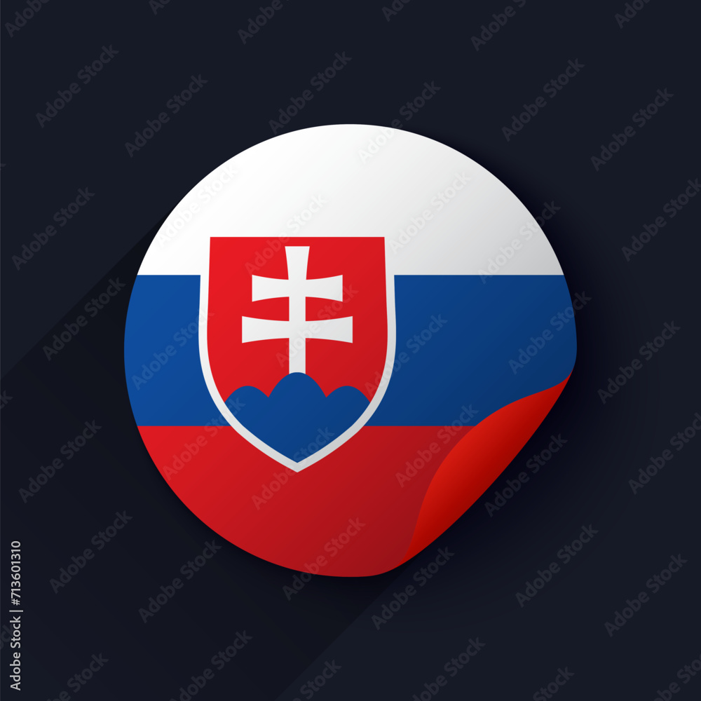 Slovakia Flag Sticker Vector Illustration