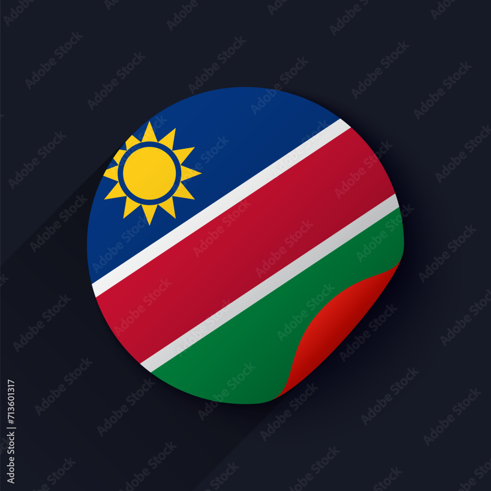 Obraz premium Namibia Flag Sticker Vector Illustration