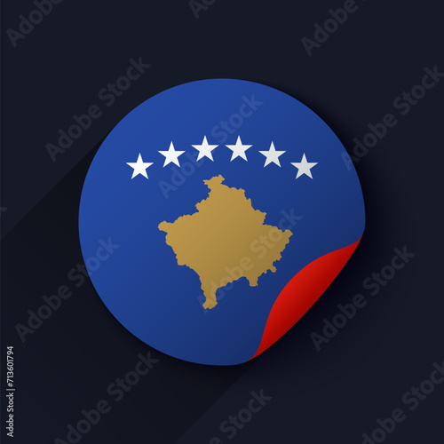 Kosovo Flag Sticker Vector Illustration