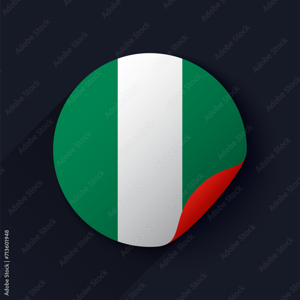 Fototapeta premium Nigeria Flag Sticker Vector Illustration