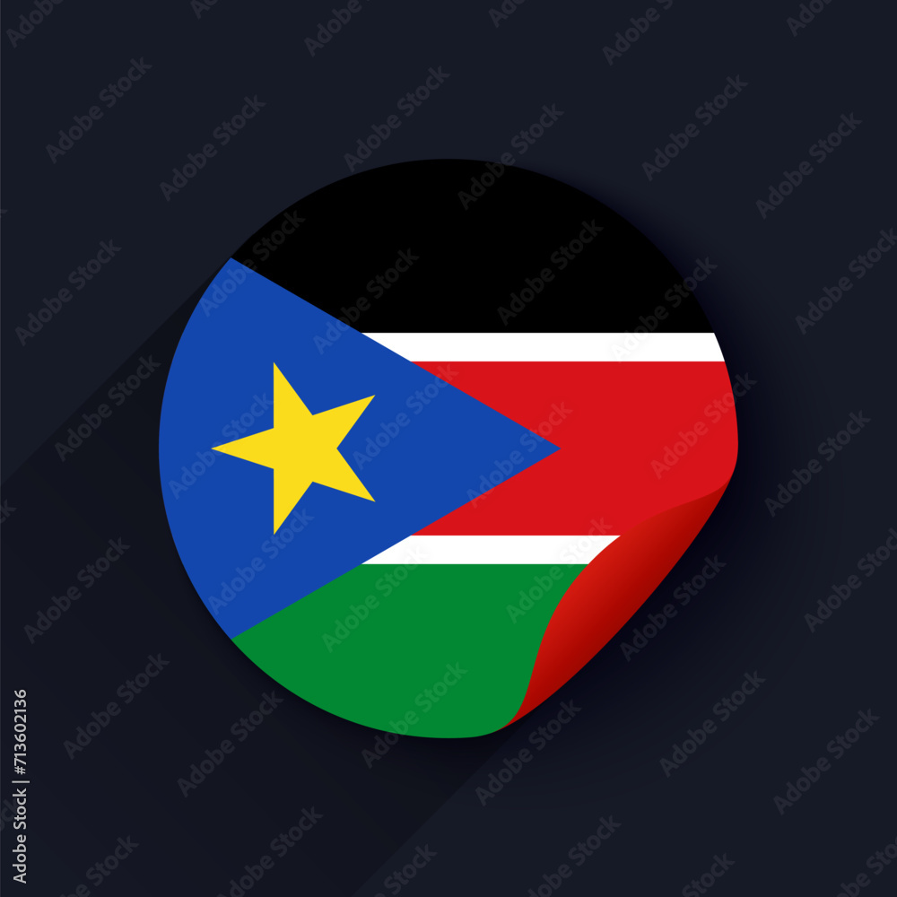 South Sudan Flag Sticker Vector Illustration South Sudan Flag Sticker Vector Illustration